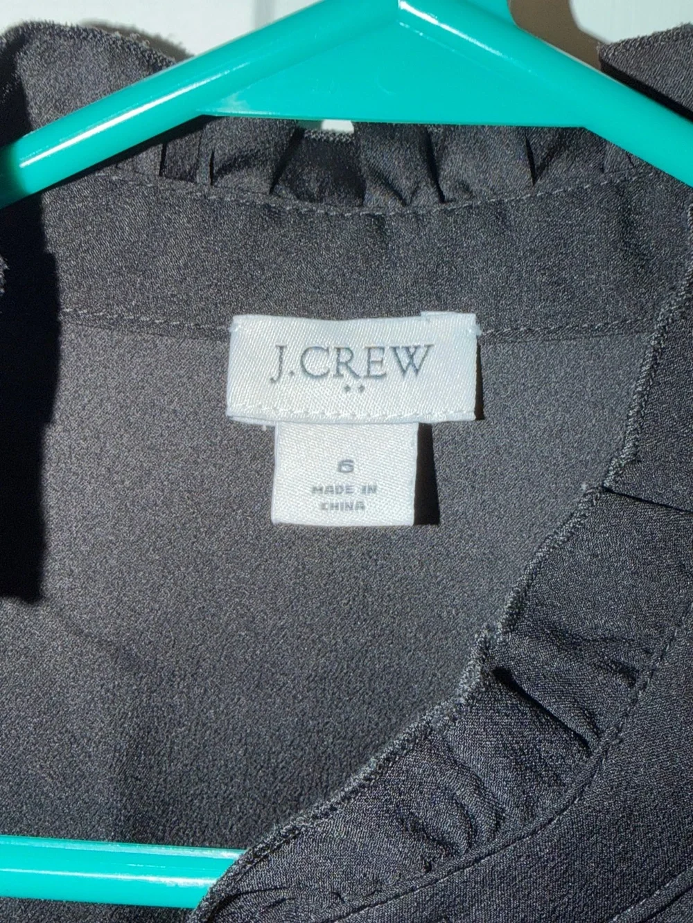 J. Crew Black Sleeveless Ruffle-Trim V-Neck Camisole